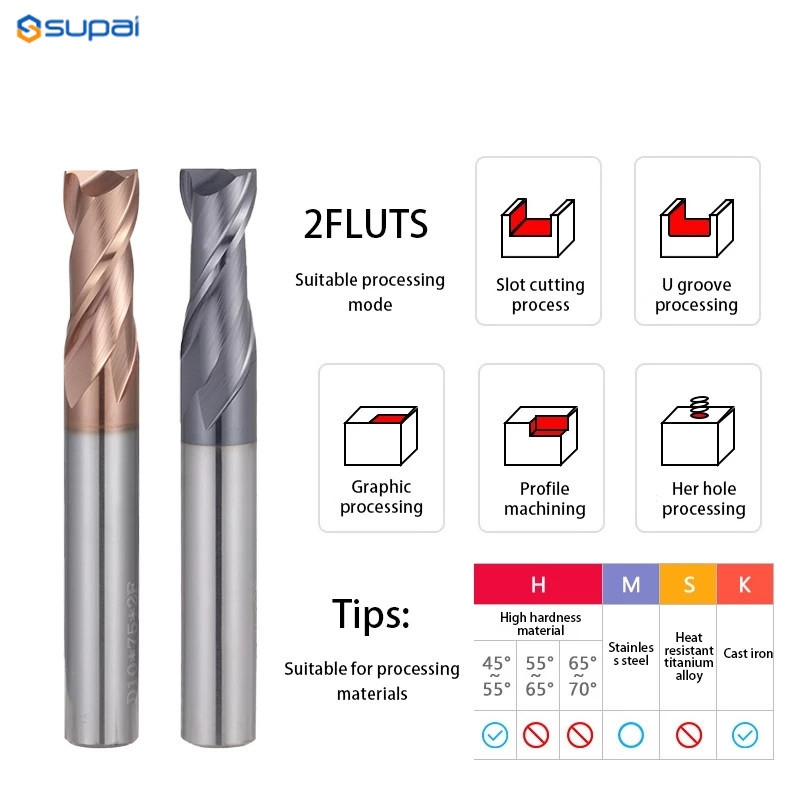 CNC Carbide End Mills 2 3 4 Flute Tungsten Machine Milling Cutter Tools Metal Key Seat Face Router Bit